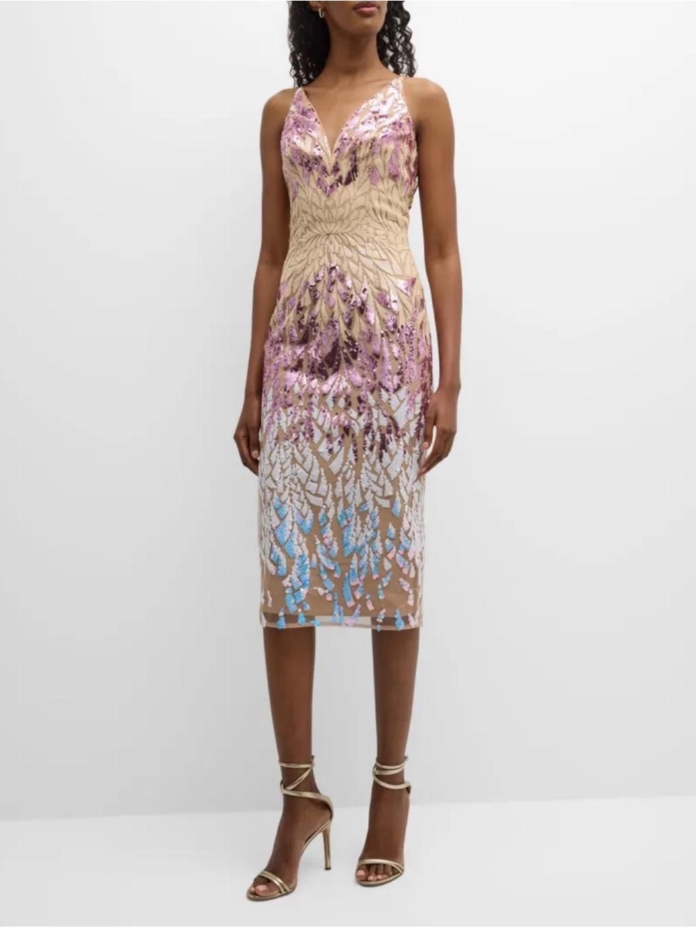 Dress the Population Lyla dress features an eye-catching ombre sequin detail